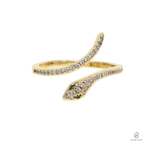 Bague serpent avec design enroulé et détail diamant