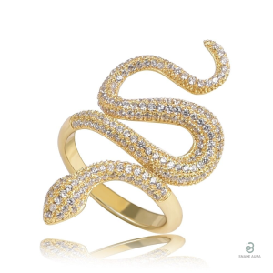 Bague serpent en or ornée de diamants, élégance intemporelle