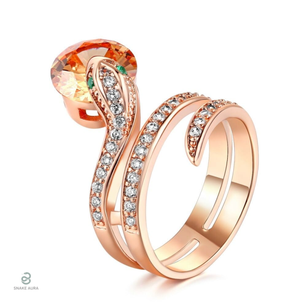 Bague Serpent en diamant orange élégante et raffinée