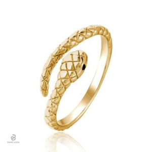 Bague serpent doré en argent, style élégant et moderne