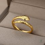 Bague serpent dorée ajustable pour femme