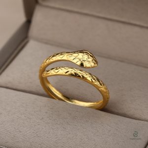 Bague serpent dorée ajustable pour femme