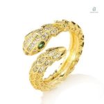 Bague serpent dorée chic pour femme