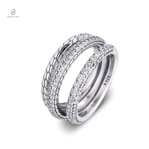 Bague Serpent Écailles en Argent Sterling 925