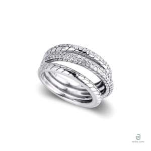 Bague serpent en argent avec motif écaillé