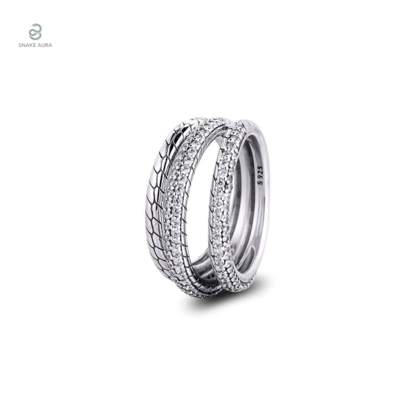 Bague serpent en argent sterling, style unique
