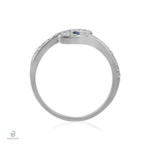 Bague serpent en argent, design royal et coloris bleu