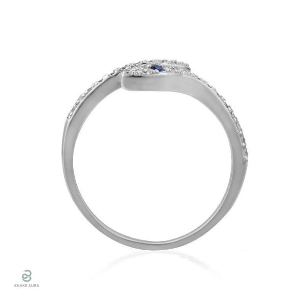 Bague serpent en argent, design royal et coloris bleu