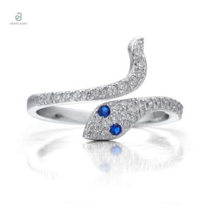 Bijou serpent bleue en argent, style contemporain et unique