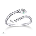 Bague serpent ajustable en argent fantaisie