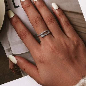 Bague fantaisie serpent en argent, design unique