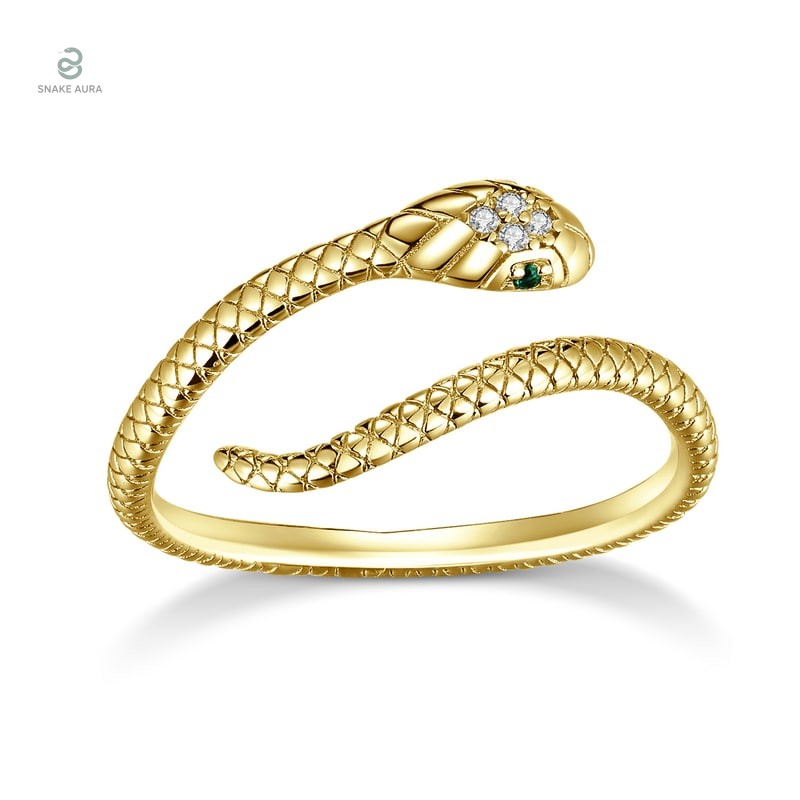 Bague Serpent Fantaisie Ajustable Or (Argent)