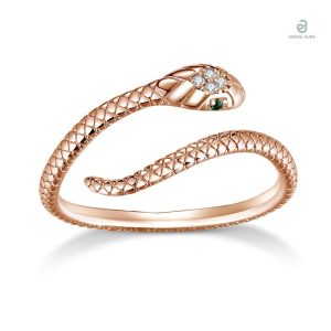 Bague serpent ajustable en or rose fantaisie