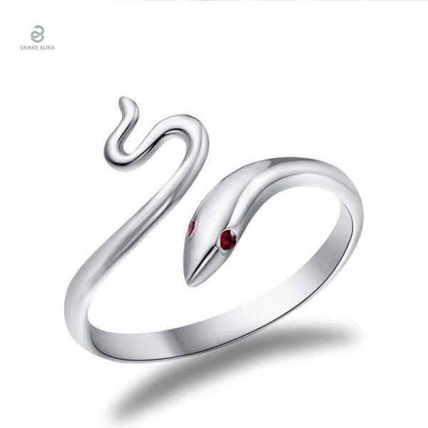 Bague serpent femme ornée de rubis éclatants