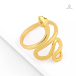 Bague or jaune avec motif serpent, style unique