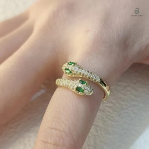 Bague serpent argent ajustable pour un style unique