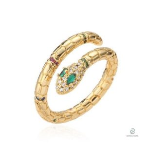Bague serpent fine dorée élégante et raffinée