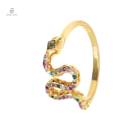 Bague serpent multicolore en argent fine et élégante