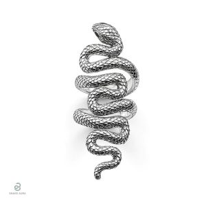 Bague serpent géant en argent pour femme
