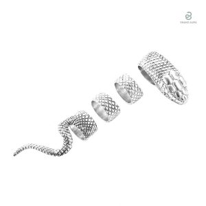 Bijou serpent argenté, style gothique unique pour un look audacieux