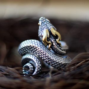 Bague serpent pour homme, style rétro distinctif