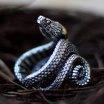 Accessoire serpent vintage, bague pour homme
