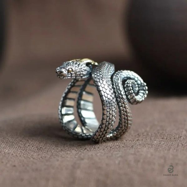 Bague rétro en forme de serpent, élégante et originale
