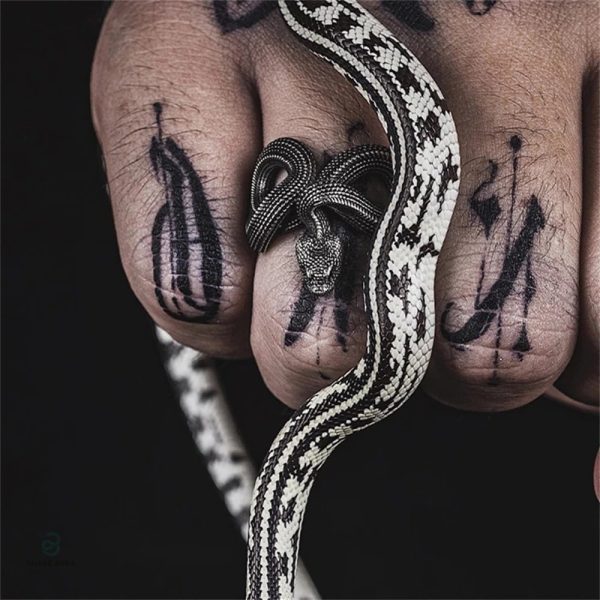 Bague homme serpent avec design audacieux