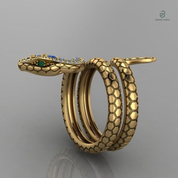 Bague serpent enroulée, design intemporel