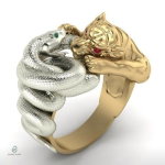 Bague serpent avec motif léopard élégant