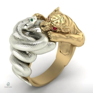 Bague serpent avec motif léopard élégant
