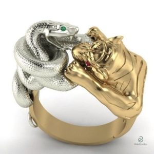 Accessoire tendance : bague en forme de serpent léopard