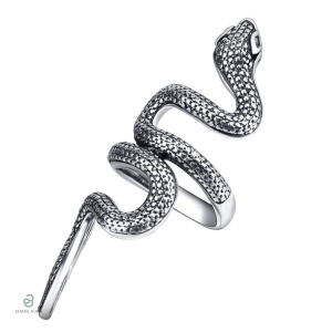 Bague serpent en acier inoxydable élégante et moderne