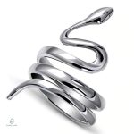 Bague serpent en argent, design luxueux et élégant