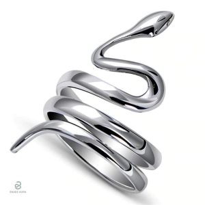 Bague serpent en argent, design luxueux et élégant