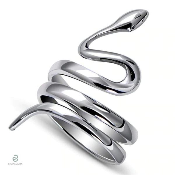 Bague serpent en argent, design luxueux et élégant