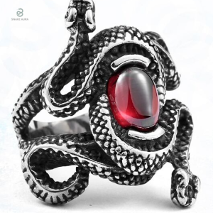 Bague serpent avec motif Œil de Sauron