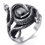 Bijou serpent en métal noir, design œil de Sauron