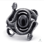 Bague serpent élégante, motif œil de Sauron unique