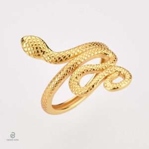 Bague Serpent en Argent avec finition dorée unique