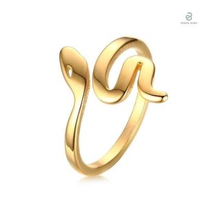 Bague serpent en or et acier inoxydable élégante