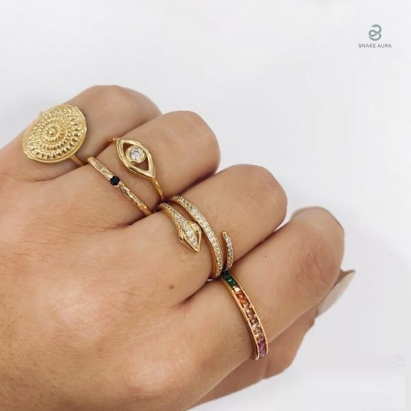 Bague serpent en argent, or et diamant, style unique et captivant