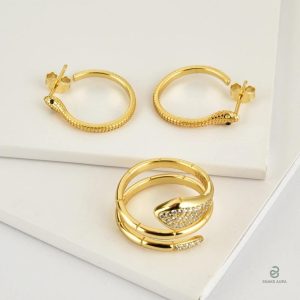 Bague Serpent Argentée Élégante