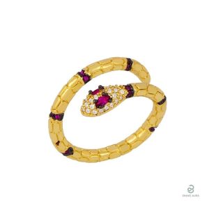 Bague Serpent Or Femme - Éclat d'un diamant captivant