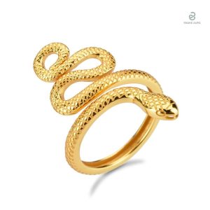 Bague serpent en or et argent, élégante et raffinée