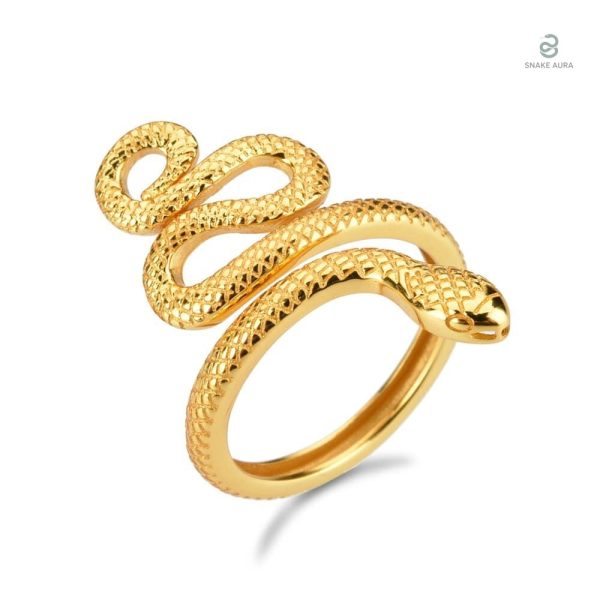 Bague serpent en or et argent, élégante et raffinée