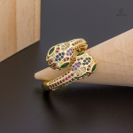 Bague serpent en or aux nuances éclatantes