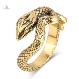 Bague Serpent Or Vintage élégante et artistique