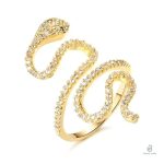 Bague Serpent en or avec zirconium brillant
