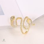 Bague serpent chic, ornée de pierres en zirconium